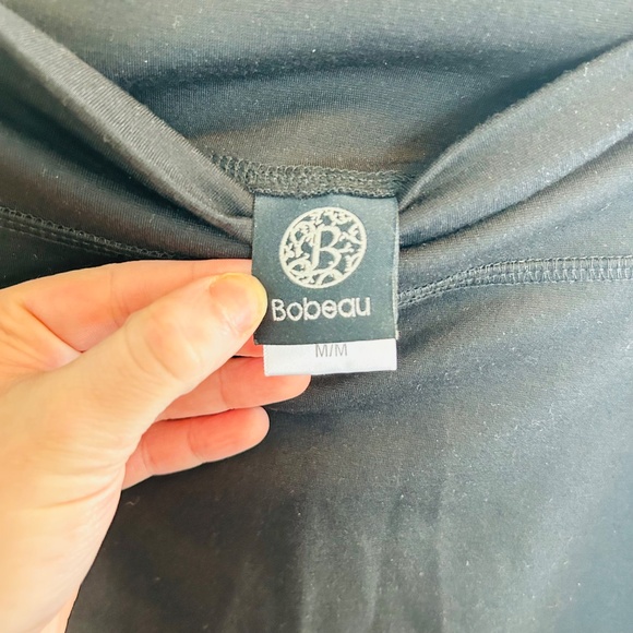 Bobeau Black Pencil Skirt Size Medium Slit Midi Stretch Solid Stretchy Work Job - Picture 5 of 8